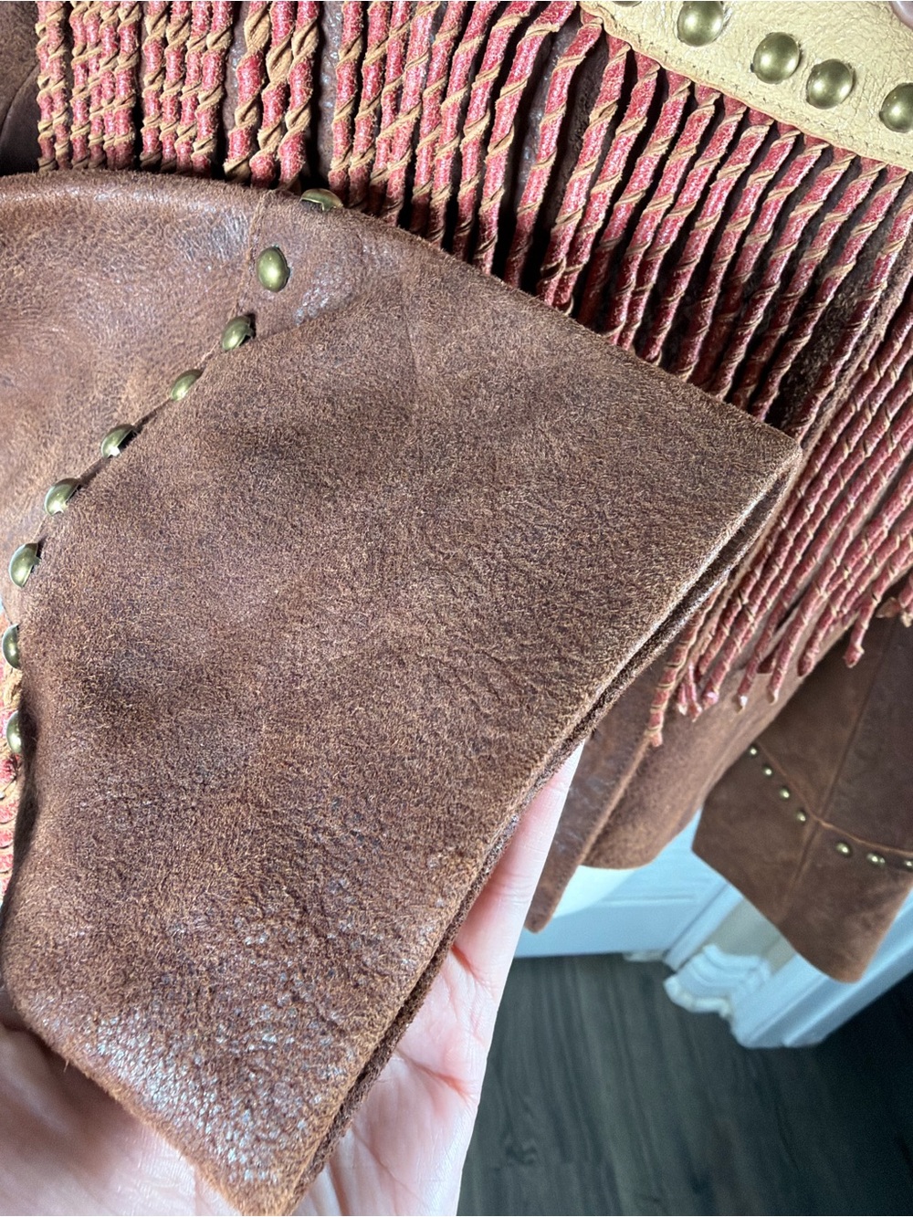 Vintage Scully Leather Fringe Jacket Heart Studded Western Cowgirl Boho M - Picture 7 of 16